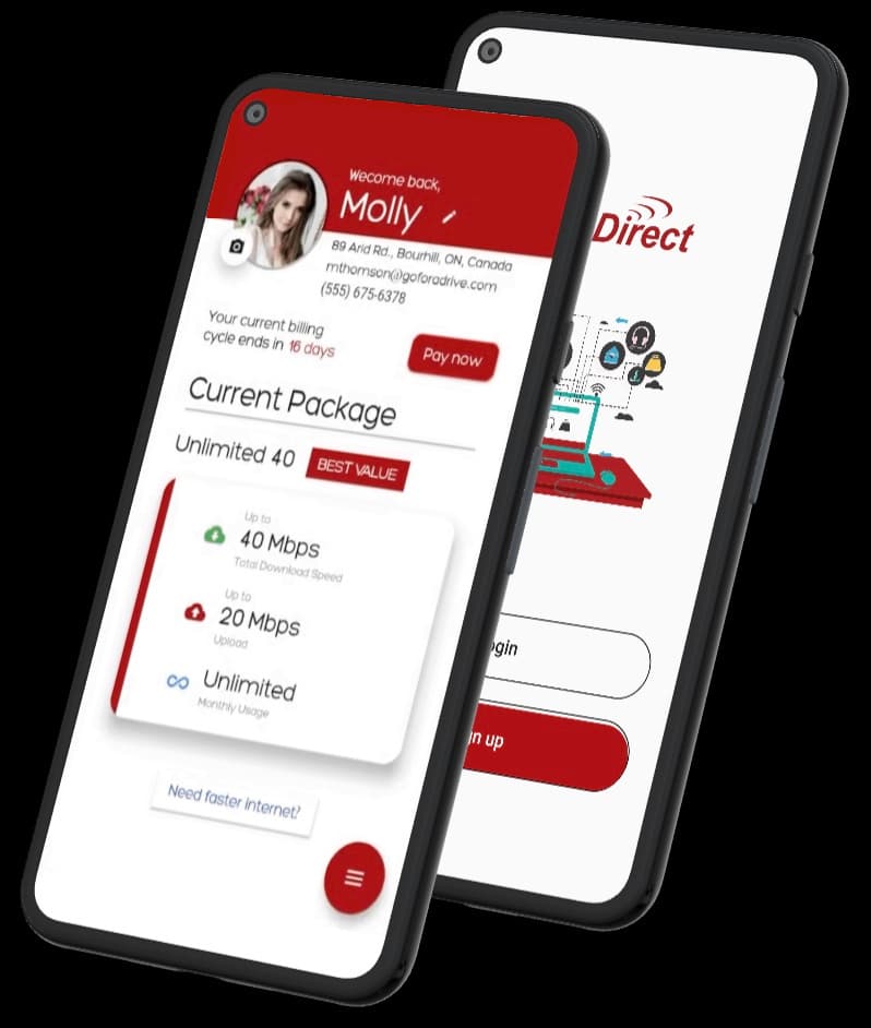 WaveDirect App Startup and Home Screen